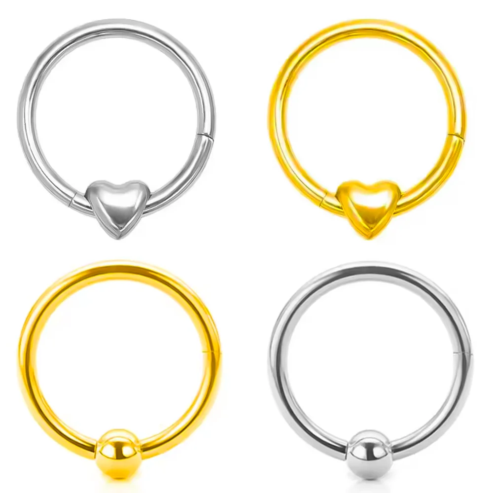 ASTM F136 Titanlegierung Feste Schnalle 2026 Nasenknochen-Ohrlochring Menschlicher Nasenring Nasenscheidewandring Piercing-Schmuck – Detail 2