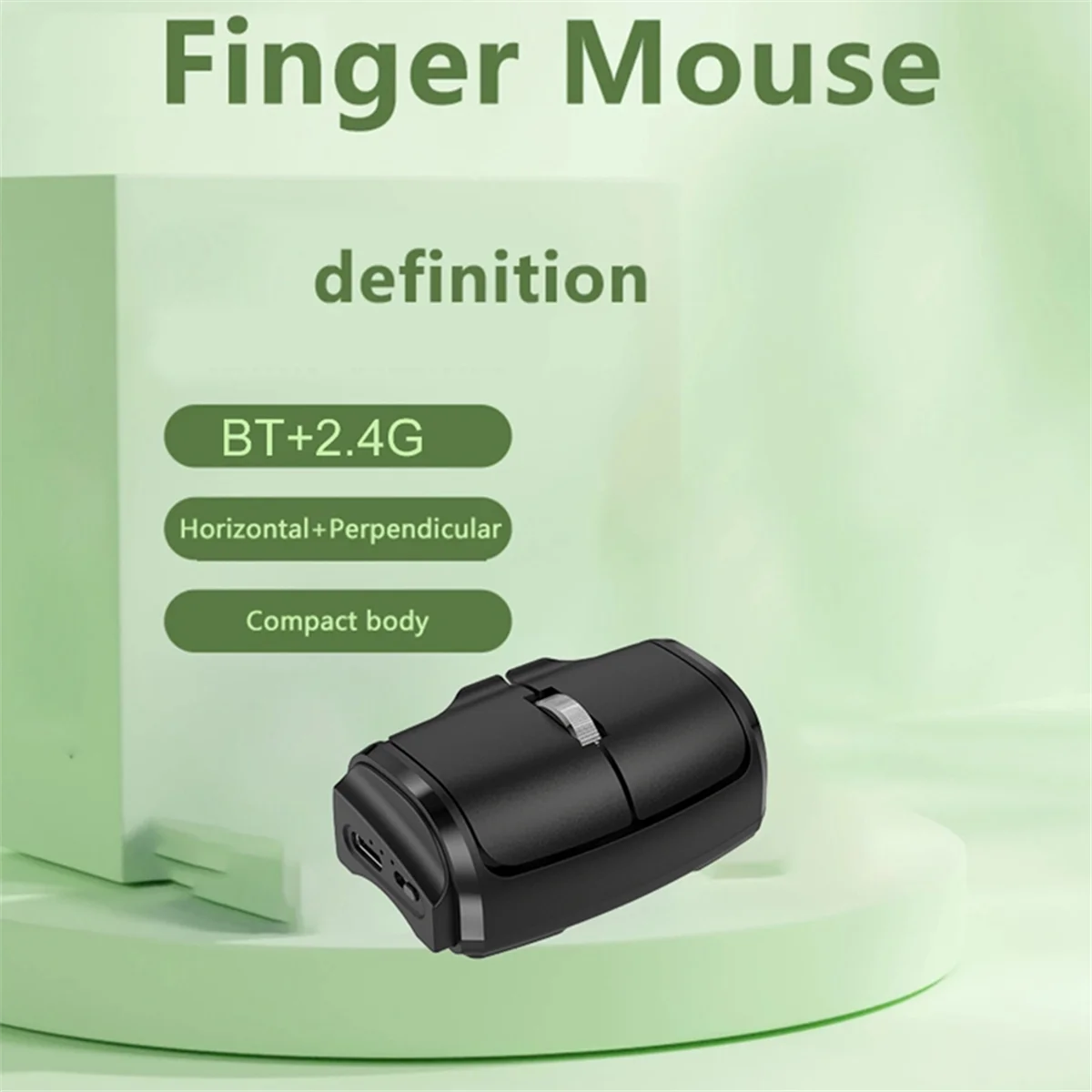 AB01 Bluetooth 2.4G Draadloze Vingermuis 1000 DPI Ringmuis Horizontaal en Verticaal Gebruik Perfect voor PC Laptop Computer