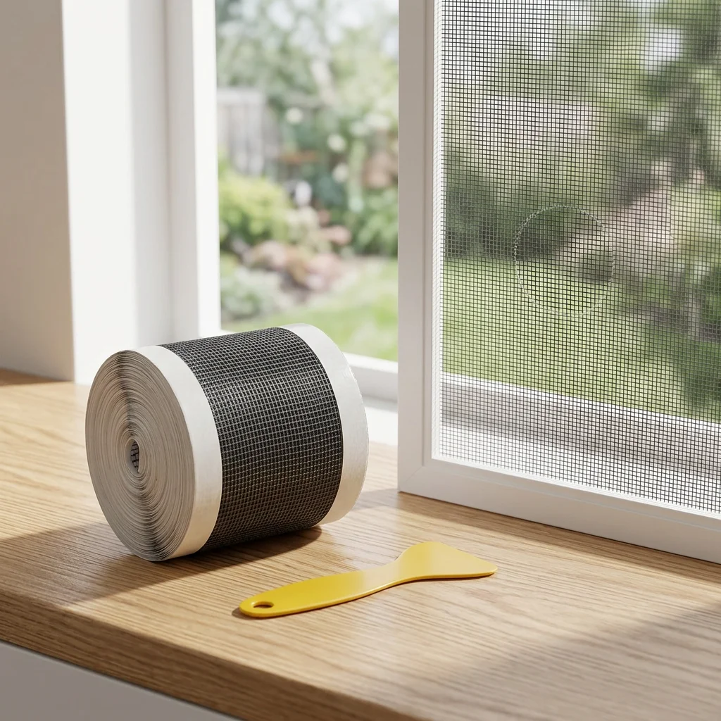 1 Roll Window Screen Repair Tape Self Adhesive Mesh Tape Net Broken Holes Repairing Fix Patch Anti Insect Mosquito Window Door
