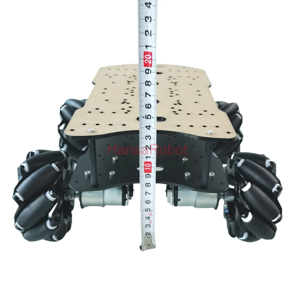 Kit per auto robot con ruota Mecanum 4WD a doppio telaio con carico da 25 kg con motore encoder Hall 12V DC Arduino ROS telaio braccio robot kit giocattolo fai da te