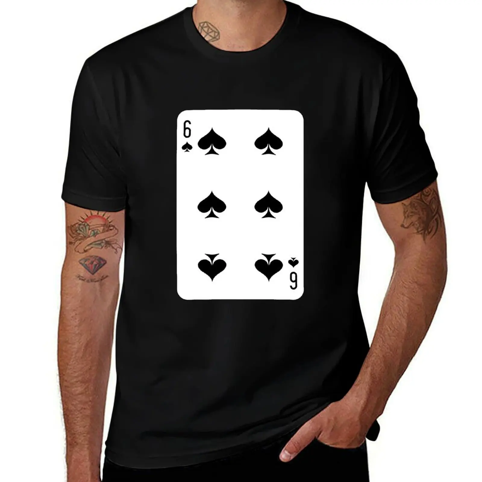 

6 of spades, deck of cards, card game T-Shirt boys whites graphic t shirt vintage workout shirts for men