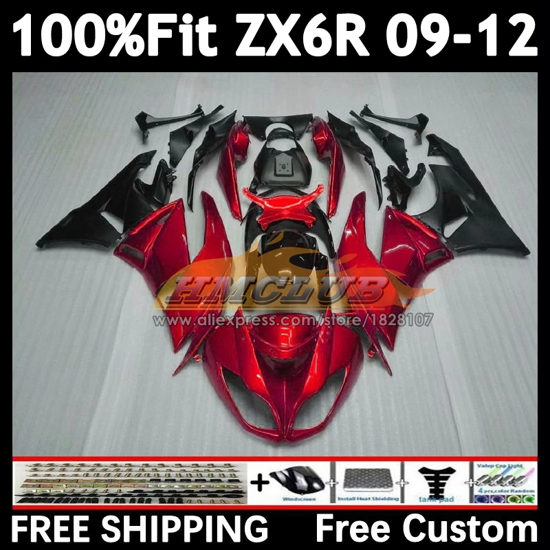 

Инъекционный комплект для KAWASAKI NINJA ZX-636 2009 2010 2011 2012 158No.11 жемчужно-красный ZX 636 6R ZX636 ZX6R 09 10 11 12 обтекатель