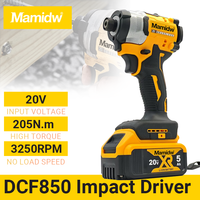 Mamidw DCF850 Brushless Cordless 3250RPM Screwdriver 205N·m Lithium Impact Driver Impact Drill For Dewalt 20V Battery
