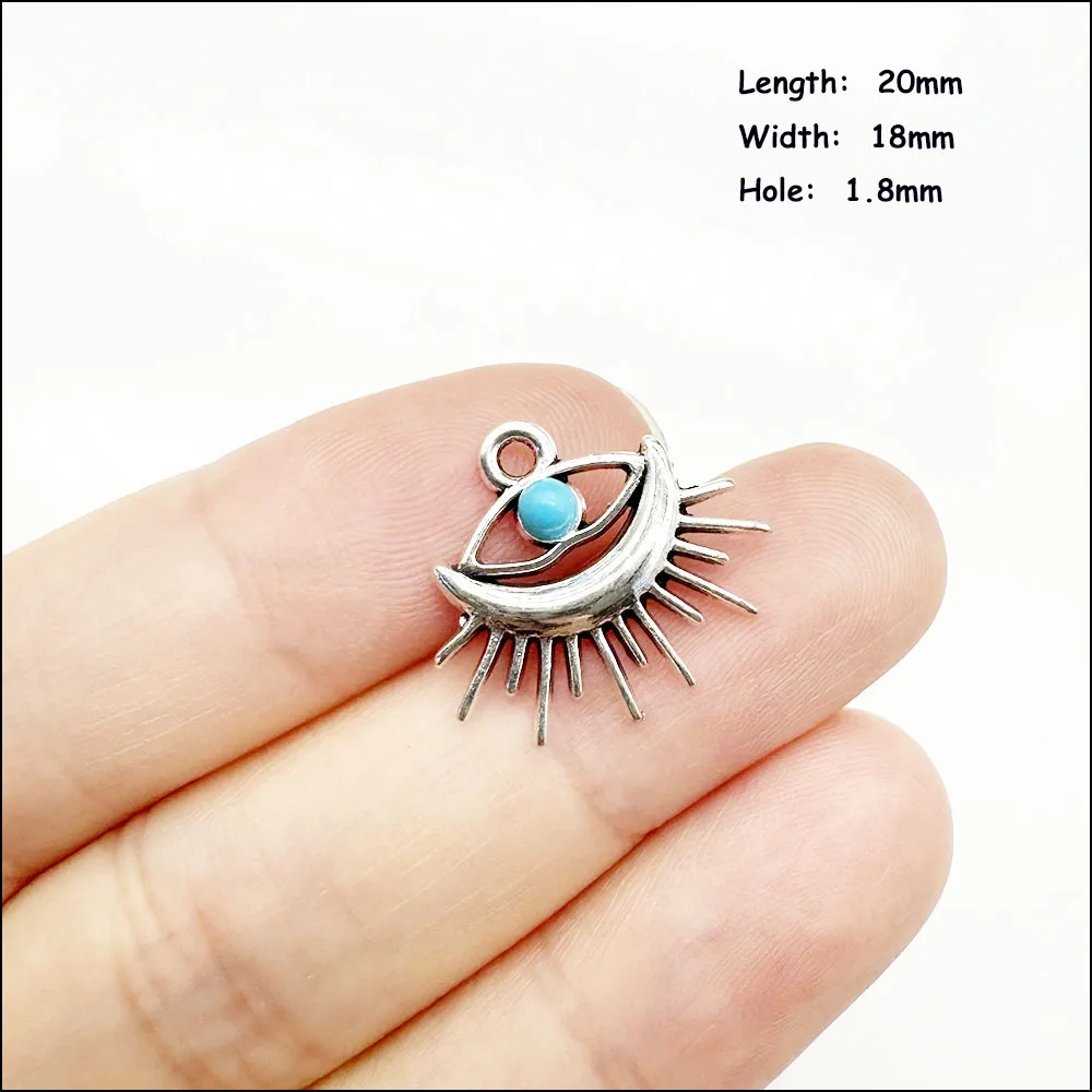 Palm Kruis Hart Hangers Antiek Zilver Kleur Turquoise Bedels Voor Armbanden Bedels Maken Sieraden