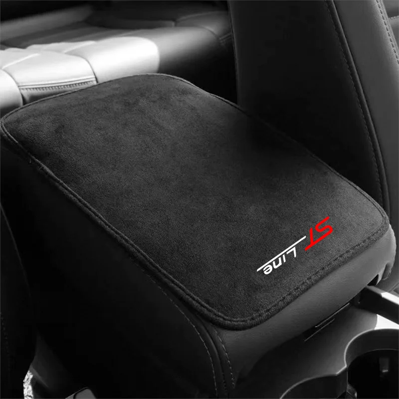 Camurça Leather Armrest Mat, Arm Rest Proteção Almofada, Auto Armrests Caixa de armazenamento, Capa Pad para Ford st-line, Focus mk2 f150 st