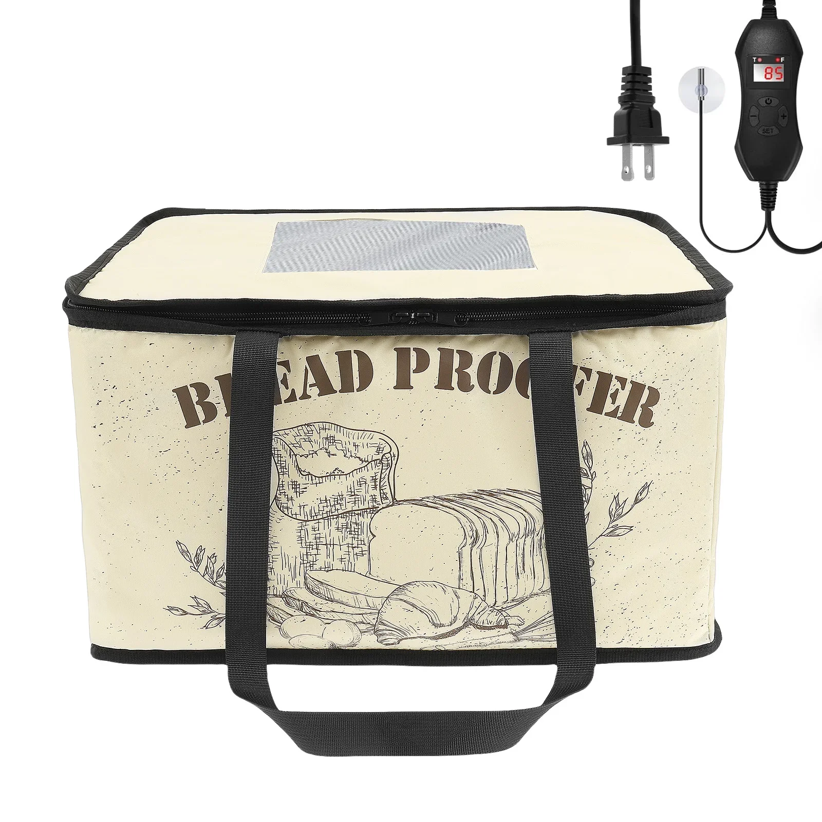 

Bread Proofing Box Large Capacity Dough Proofing Box with Time Controller Foldable Bread Proofer for Pizza Yogurt Butter