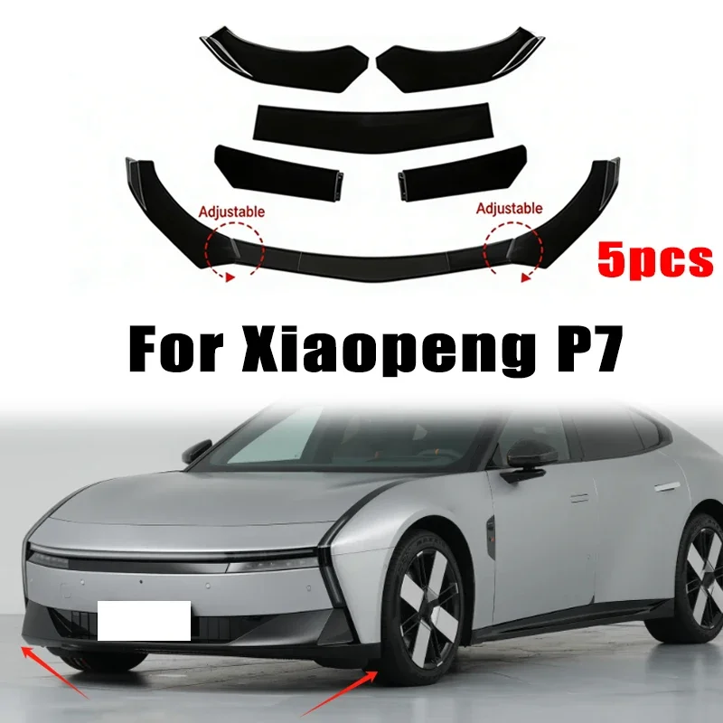 

5Pcs ABS Material Universal Car Front Bumper Separator Bumper Lip Body Kit Duck Lip Separator For Xiaopeng P7 Car Accessories