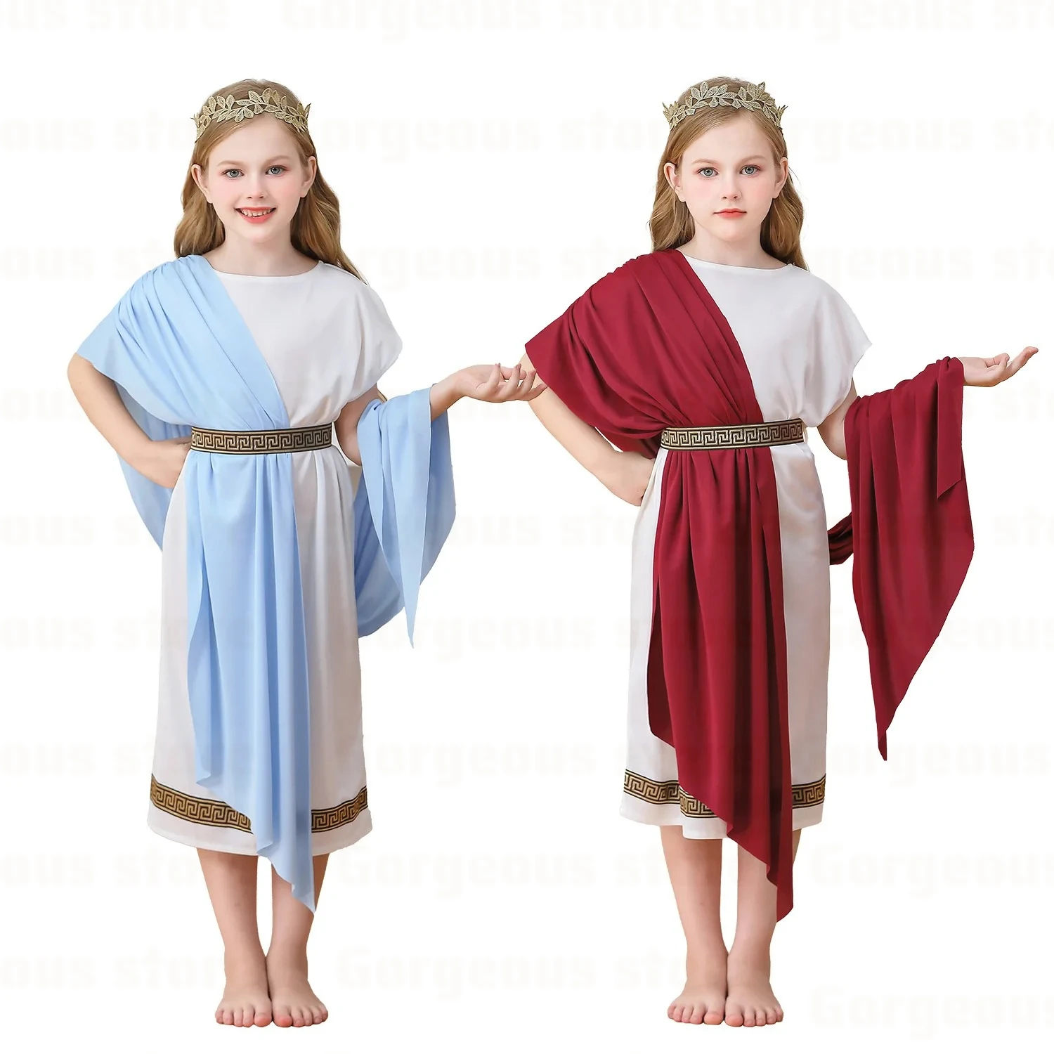Disfraz de Mitología Griega para Niños, Túnica Romana Blanca, Disfraz de Halloween, Pascua, Carnaval, Cosplay, Disfraz de Fantasía