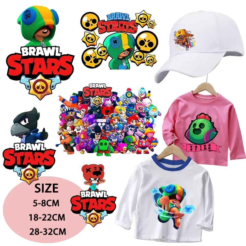 Brawl Stars Ворона Леон Спайк наклейки железная нашивка мультфильмы термонаклейка для одежды DIY теплопередающие нашивки подарок на день рождения