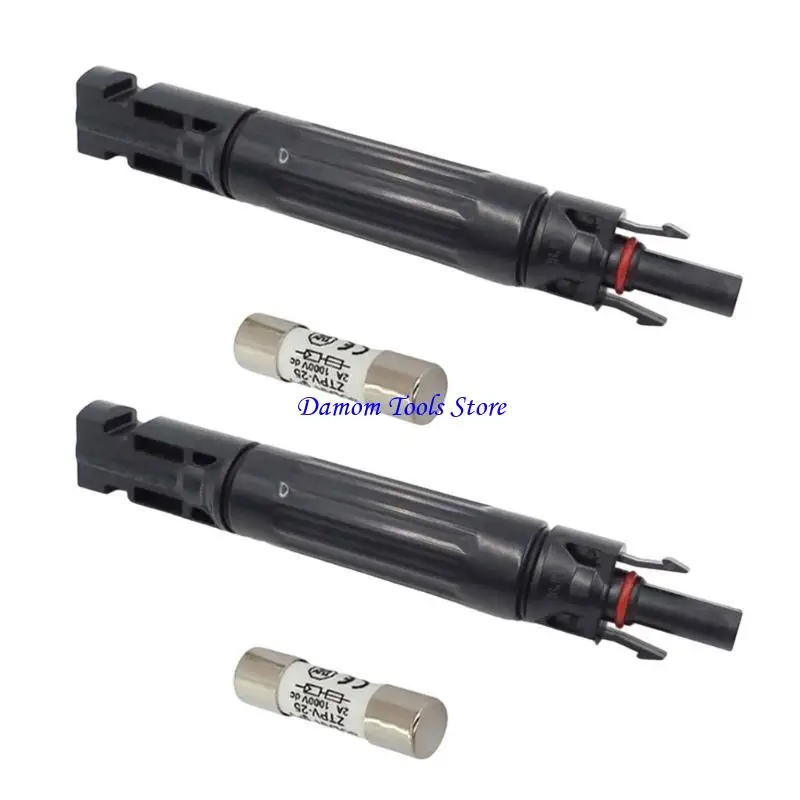 57BE 2 Set Waterproof Solar Panel Fuses Connectors String Fuses Adapter for Outdoor Use