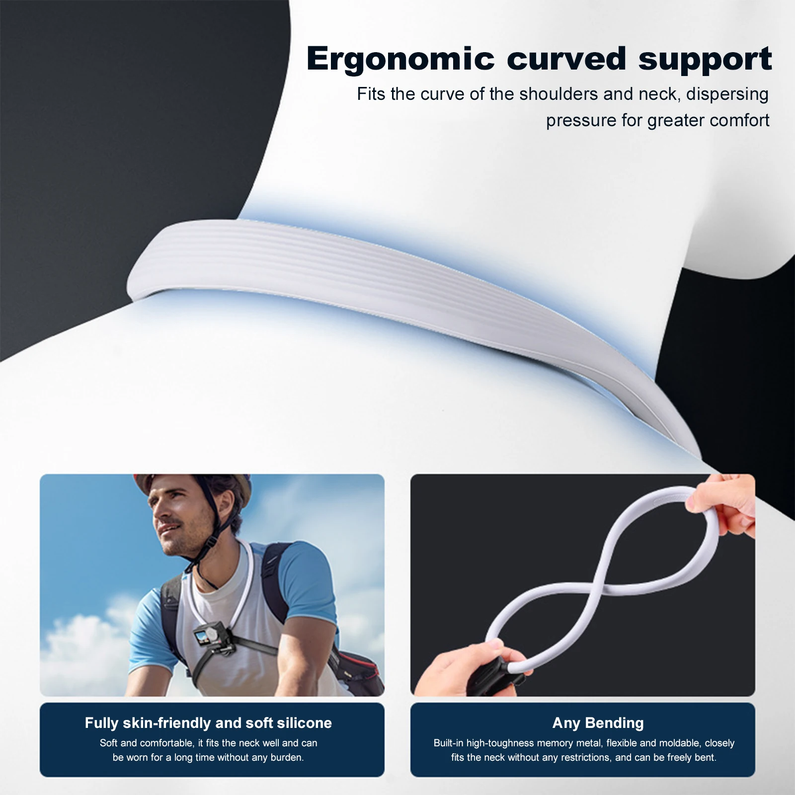 ที่ยึดคอสำหรับกล้อง DJI Action 5 Pro/Osmo 360 อุปกรณ์ยึดสำหรับถ่ายวิดีโอ สายรัดติดหน้าอกสำหรับวิ่ง ถ่ายวิดีโอบล็อก อุปกรณ์เสริมสำหรับการบันทึก