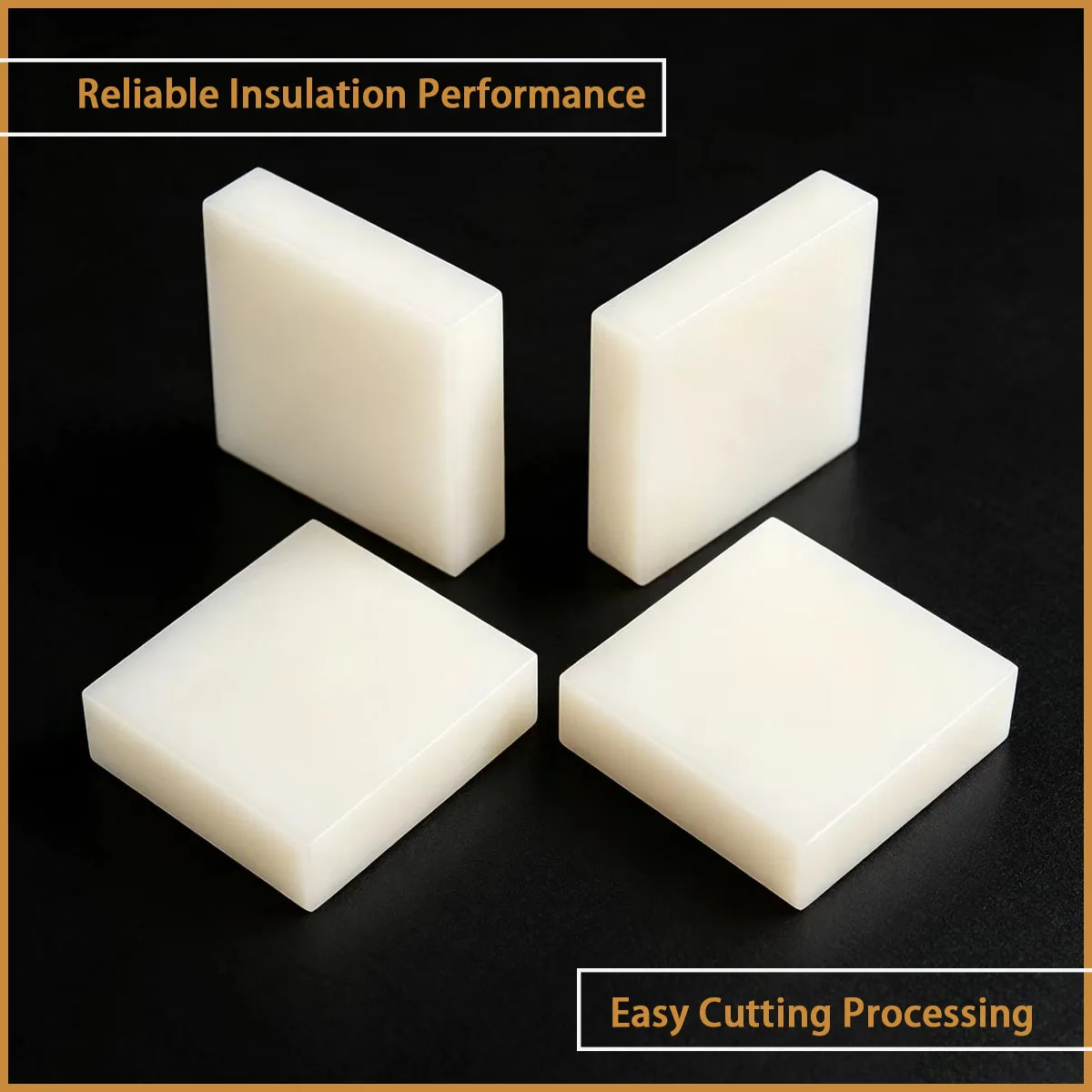 3-50mm thick white nylon square plate is used in fields such as automation equipment and hardware