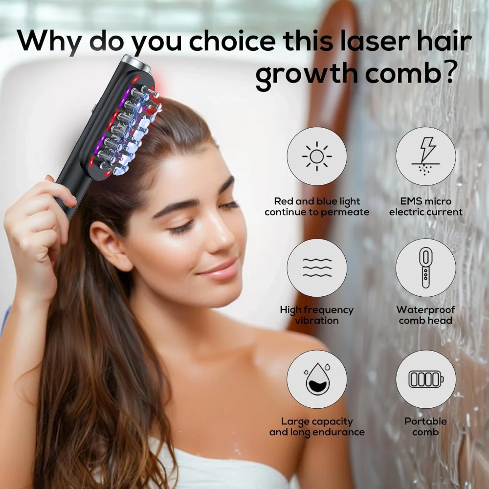 

Расчески для ухода за волосами Ems, электрические массажные расчески с микрострумом, аппликатор для ухода за кожей головы, расческа, инструмент для ухода за волосами