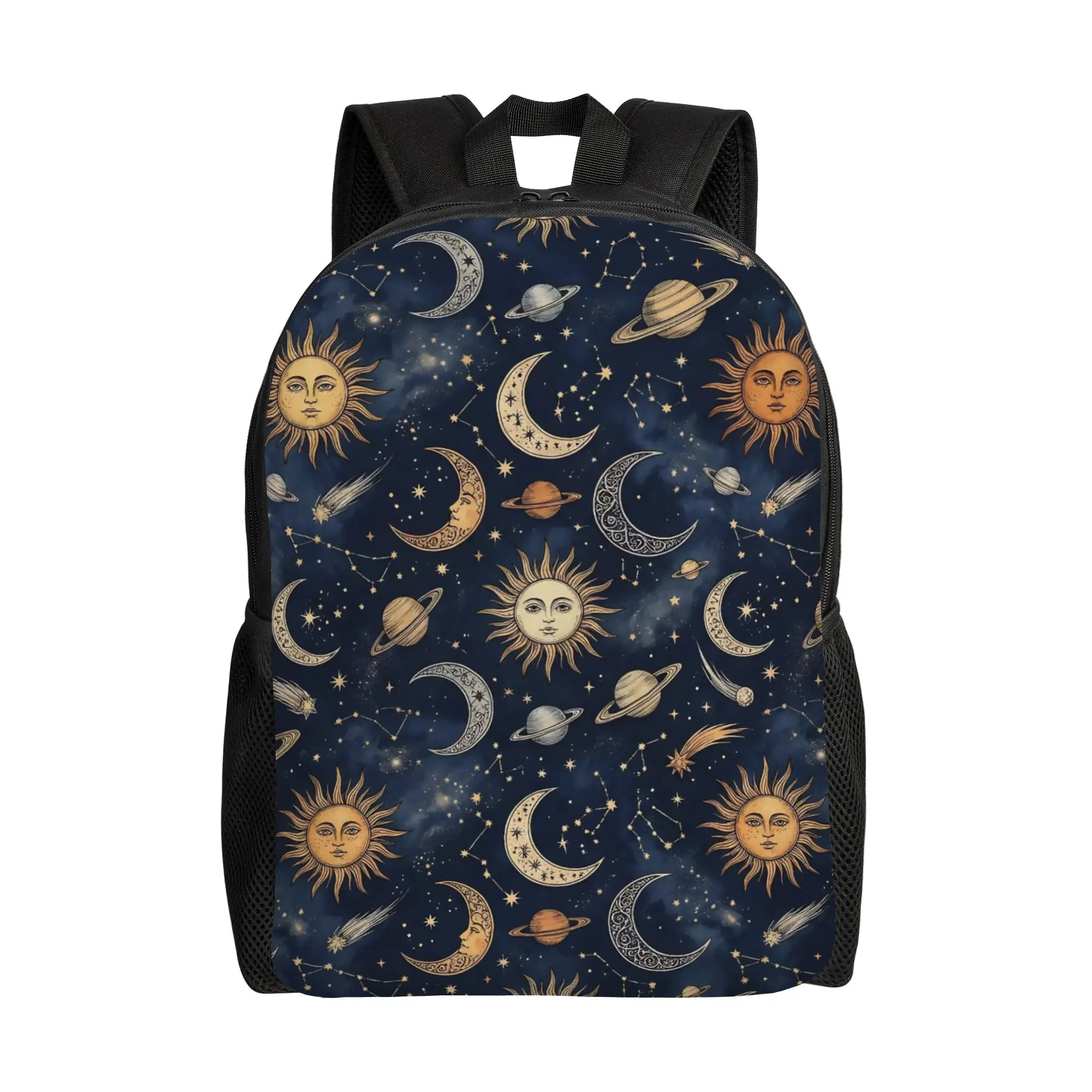 Sun and Moon Classical Backpack Sports Student Business Mysterious Starry Sky Daypack for Men Women Laptop Shoulder Bag