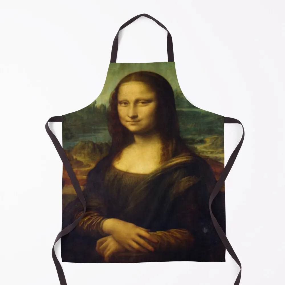 

mona lisa Apron christmas kitchen cloths Things For Home And Kitchen kitchen woman Household Items Useful Apron