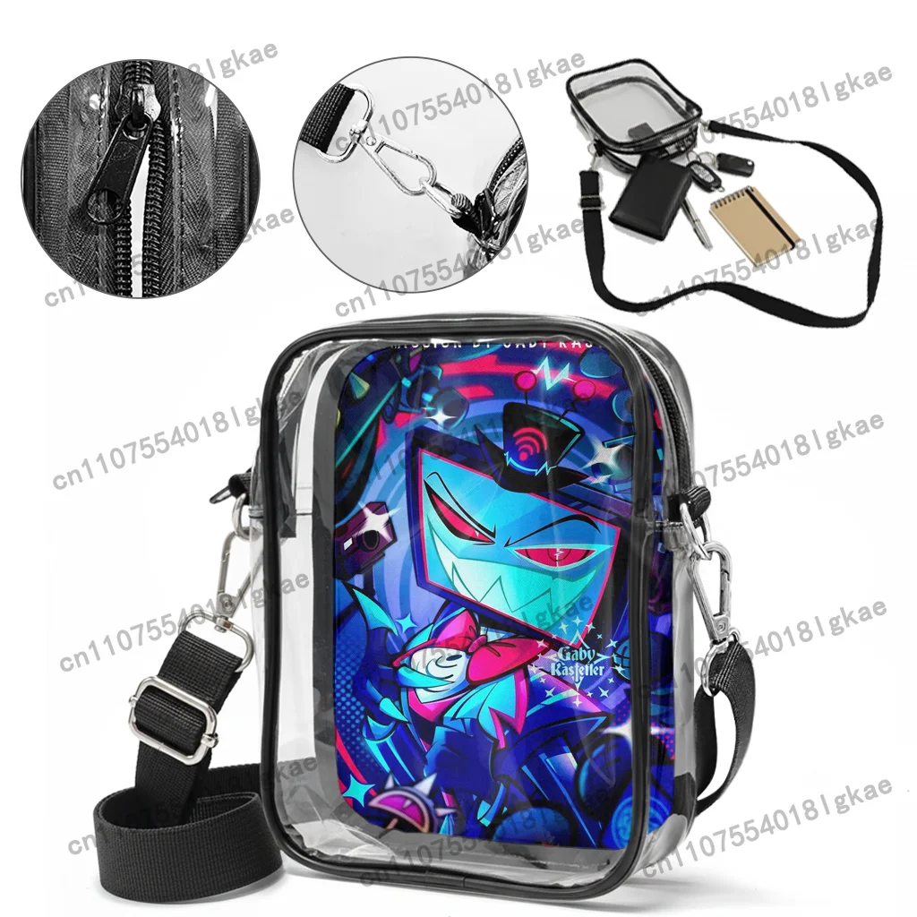 Vox Hazbins Hotel Transparent lunch bag, crossbody bag with shoulder straps transparent lunch bag for women and men Wh