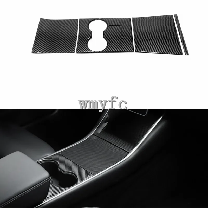 For Tesla Model 3 Center Console Cover Car Sticker Central Control Cover Model3 Water Cup Frame Cover Trim 2022-2017