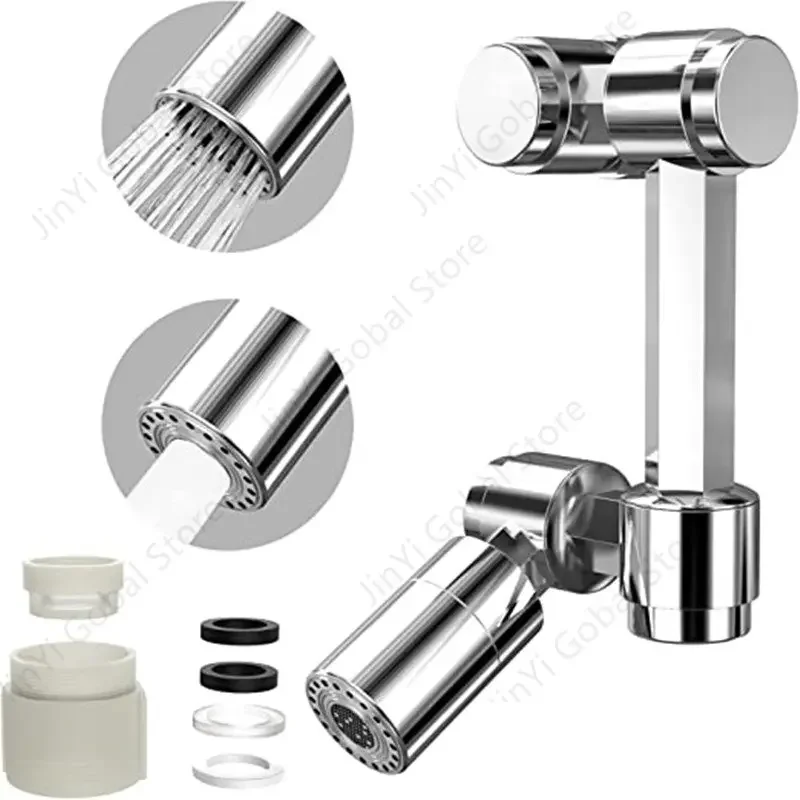 

New 1440°Kitchen Faucet Aerator Extender Spray Head ABS Splash Filter Bathroom Washbasin Faucets Bubbler Nozzle Robotic Arm