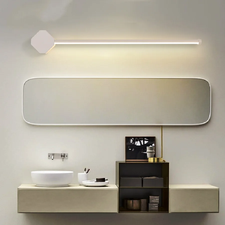 Modern Mirror Front Light Bathroom Light led White / Black Bathroom Dresser Toilet Mirror Cabinet Makeup Lamp Bedside Wall Lamp