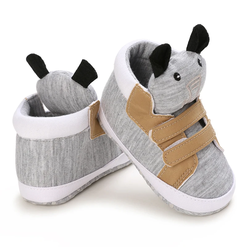 Chaussures classiques pour bébé garçon et fille, chaussures de marche chaudes, décontractées, mignonnes, visage d\'animal, plates, pour premier