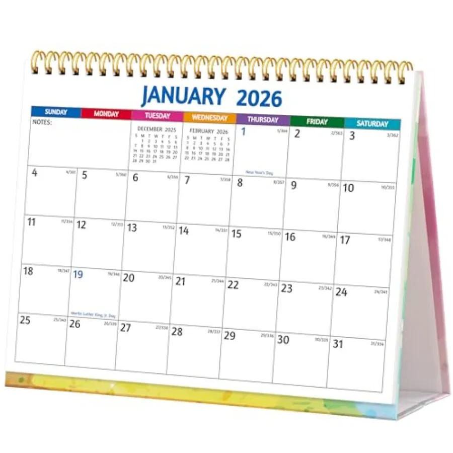 

2026 Desk Calendar Sng Flip 2026 Desktop Calendar 10" x 8" Jan 2026 Dec 2026 Large Blaocks with Notes ToDo Lists Yearly Overvie