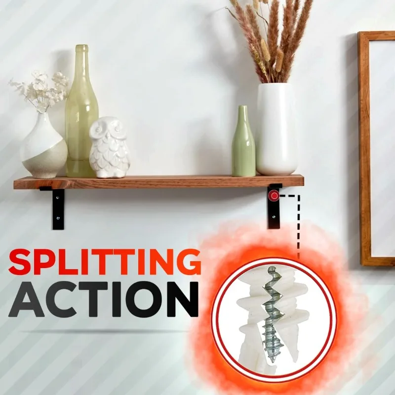 مرساة الحوائط الجافة ذاتية الحفر VKKM، مع 120 مرساة منقوشة و120 براغي، سعة 75 رطل للتركيب على الحائط الآمن #5