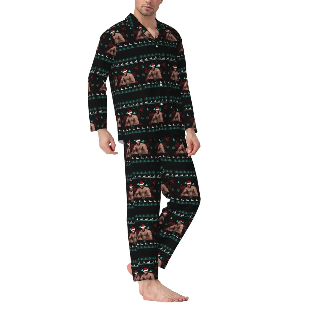 Barry Wood Christmas Pajama Sets Autumn Comfortable Bedroom Sleepwear Unisex 2 Pieces Casual Oversized Custom Home Suit Present