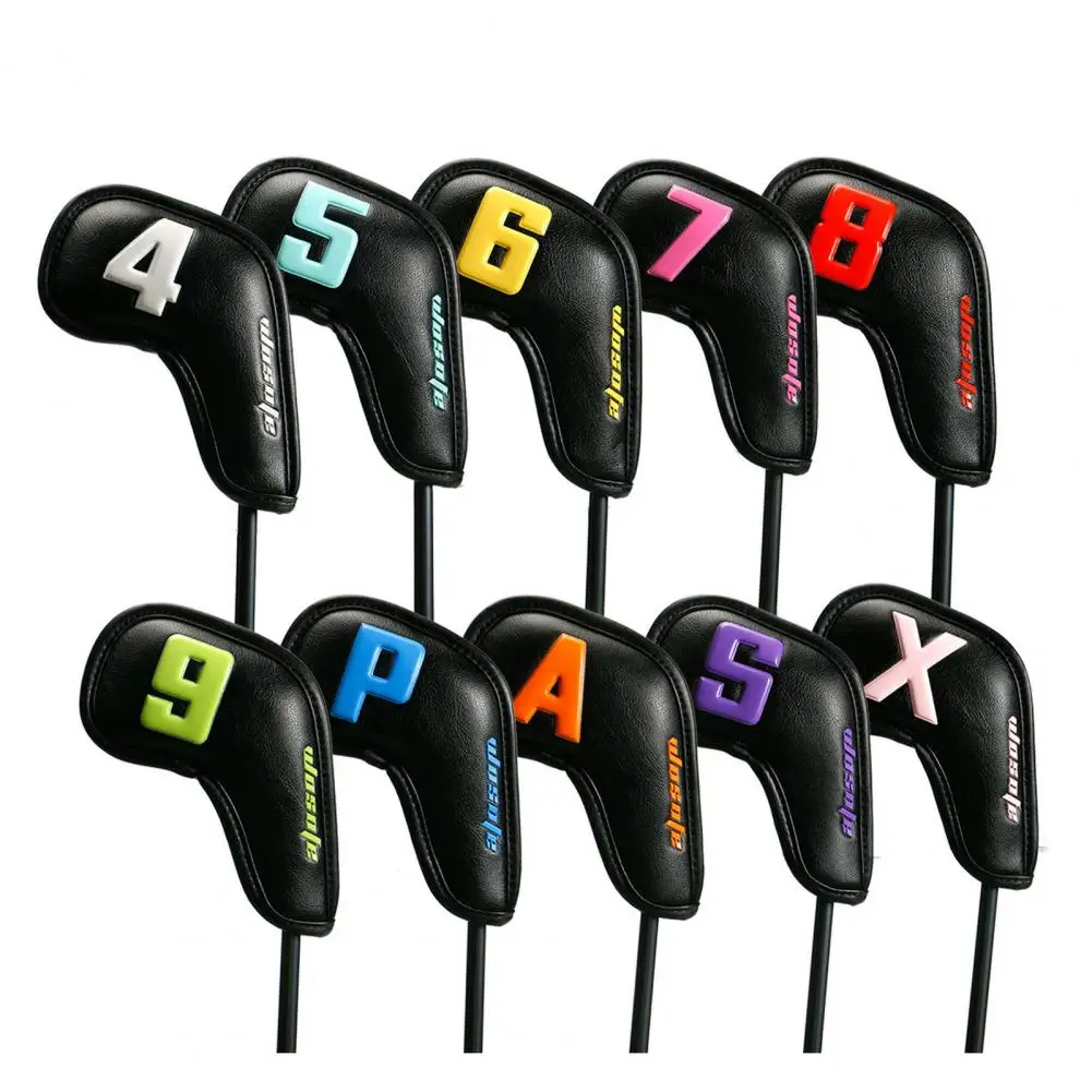 Angle Club Headcover 10Pcs/Set Convenient Scratch-resistant Tear Resistant Deluxe Golf Putter Headcover Golf Supplies