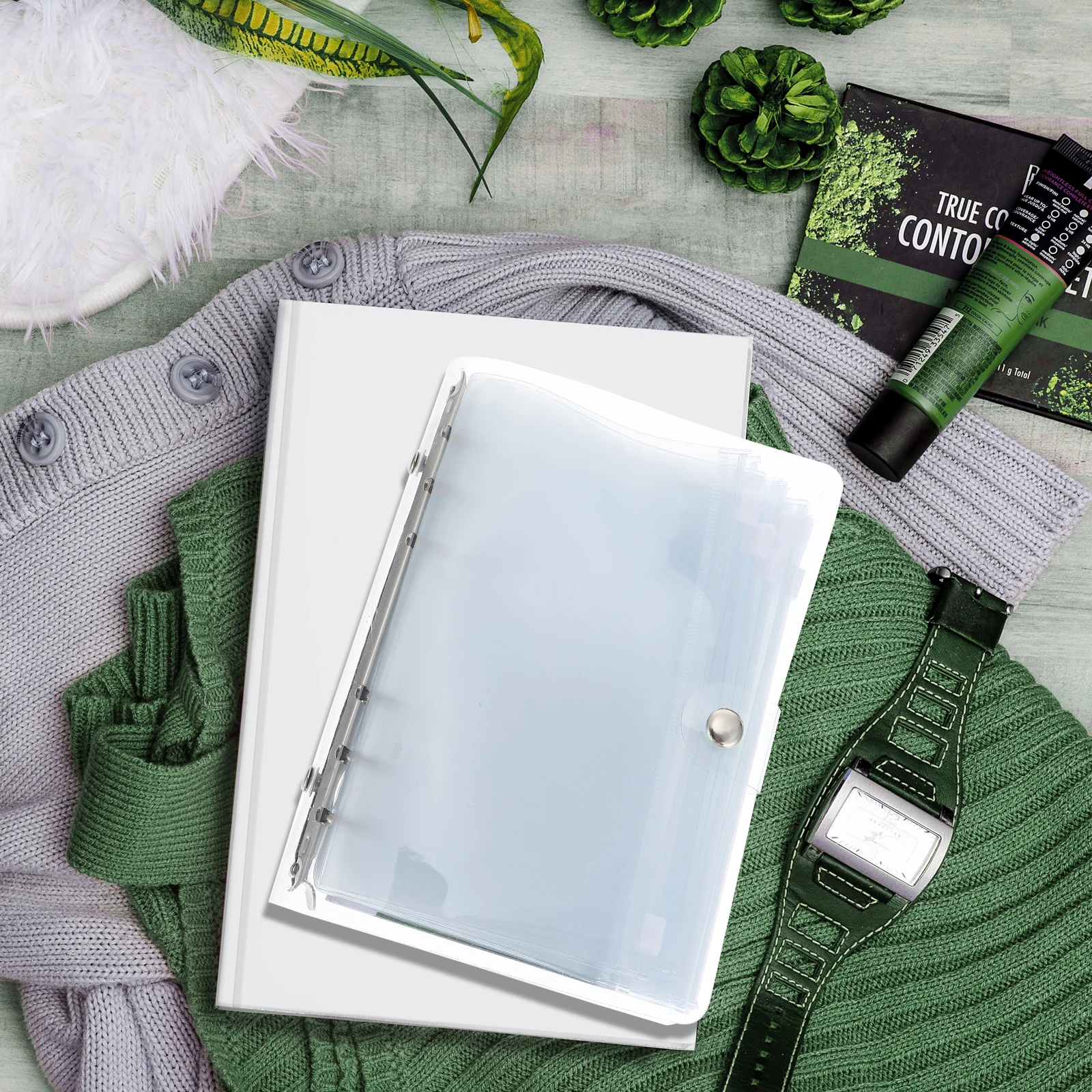 

Small Binder Notebook Loose- Practical Budget Planning Notepad Portable Pvc