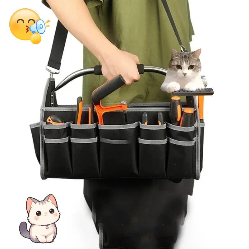 Handheld steel pipe bag folding tool kit, hardware storage, auto repair Oxford cloth wear-resistant tool kit