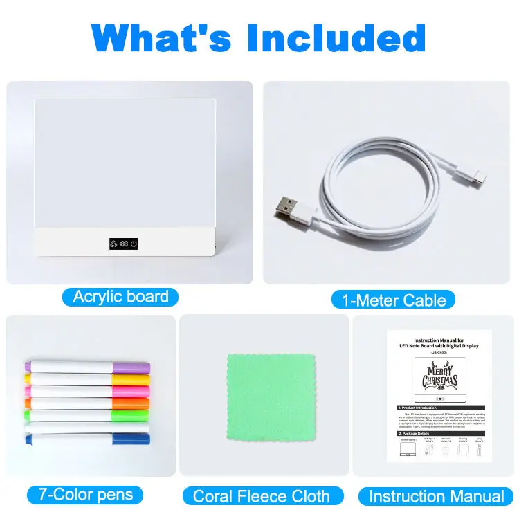 LED Note Board for Kids with Night Light 7 Colorful Pens DIY Acrylic Message Magic Board Children's Drawing Board Birthday Gift view 5