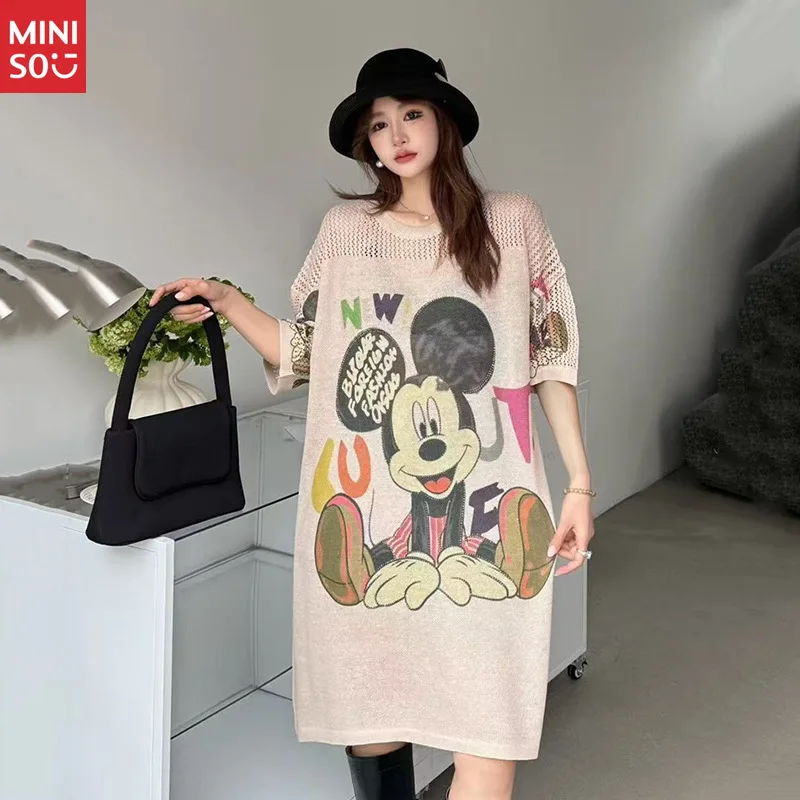 فستان ديزني مقاس كبير 2025، فستان متوسط الطول مصمم للصيف