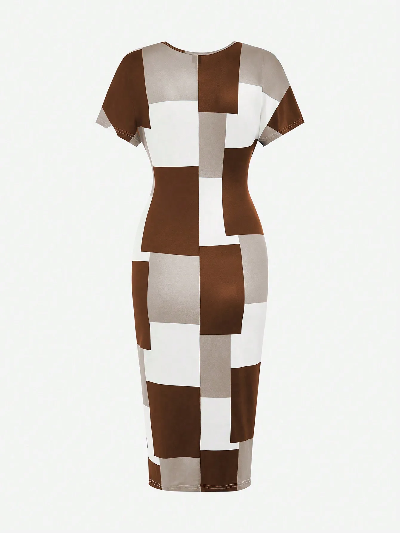 ネックカラーブロックボディコンドレスマキシ女性用衣装