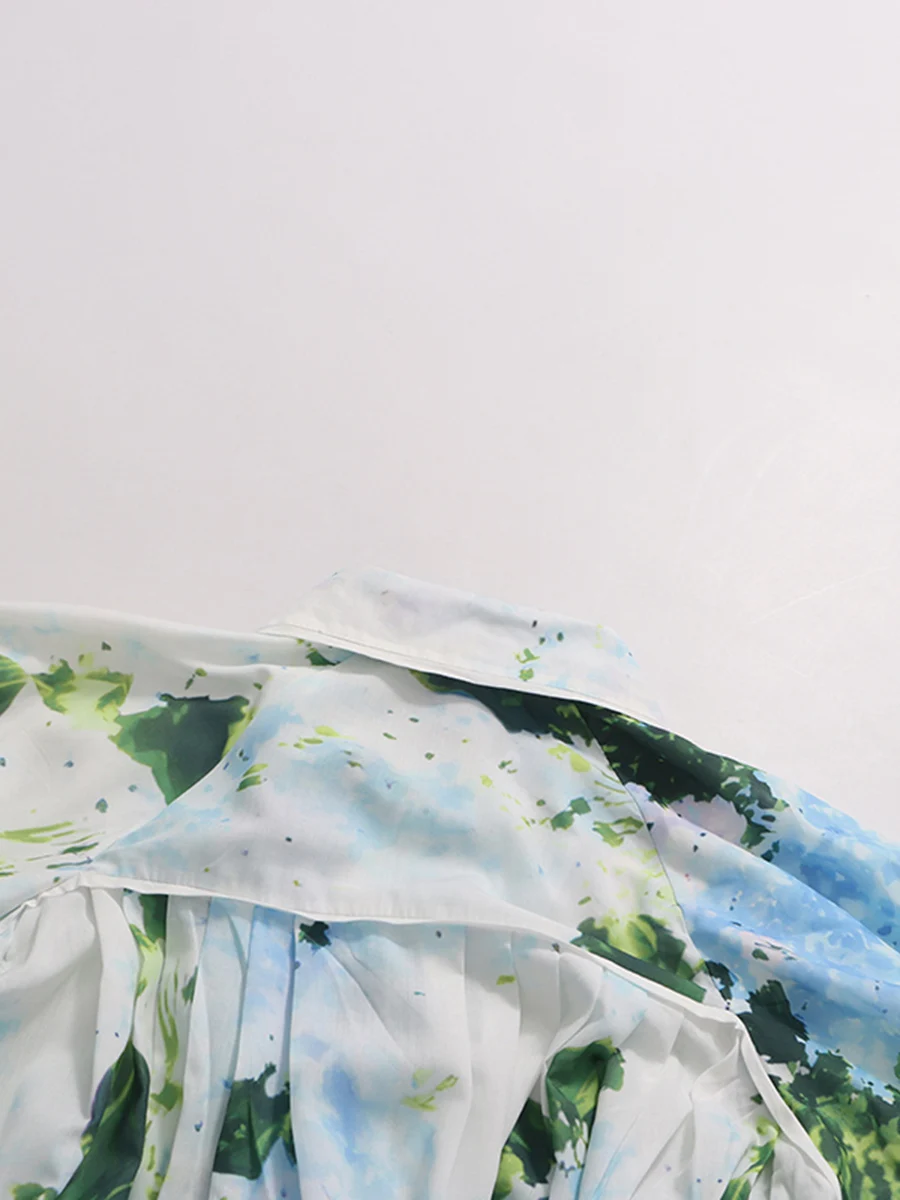 CHICEVER Hit couleur épissé à lacets Chic robe femme revers manches courtes ample vacances voyage femmes robes été mode nouveau