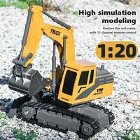 2.4G 1/20 RC 11CH Excavator Truck Remote Control Engineering Vehicle Crawler Car Model Children Kids Toys Boys Christmas Gifts