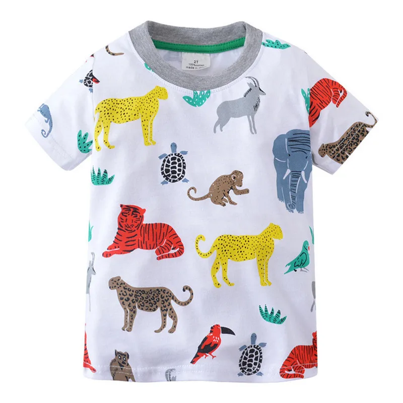 

2-7T Short Sleeve Boys Girls Tshirts Animals Printed Kids T Shirts Summer Children's Clothing Fashion Baby Tees Tops