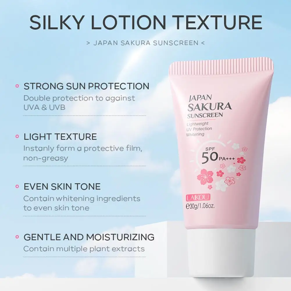 2 Pc NEW Sakura Whitening Cream Korean Sunscreen Protector Facial Sun Blocker Spf50 Isolation Lotion Cream Bleaching Moisturizer