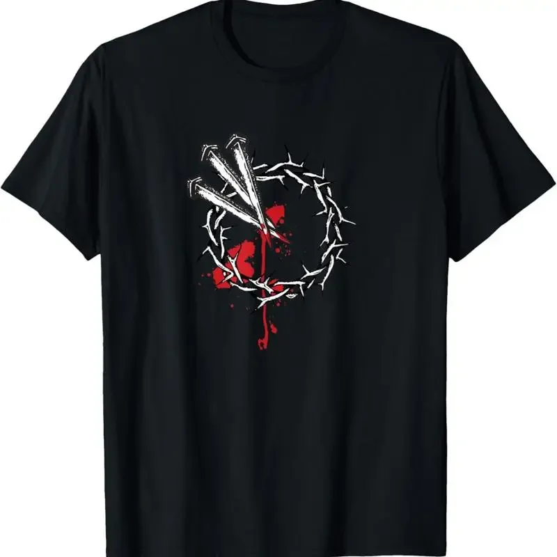 NEW LIMITED Jesus' Crucifixion Crown of Thorns with 3 Cross Nails T Shirt