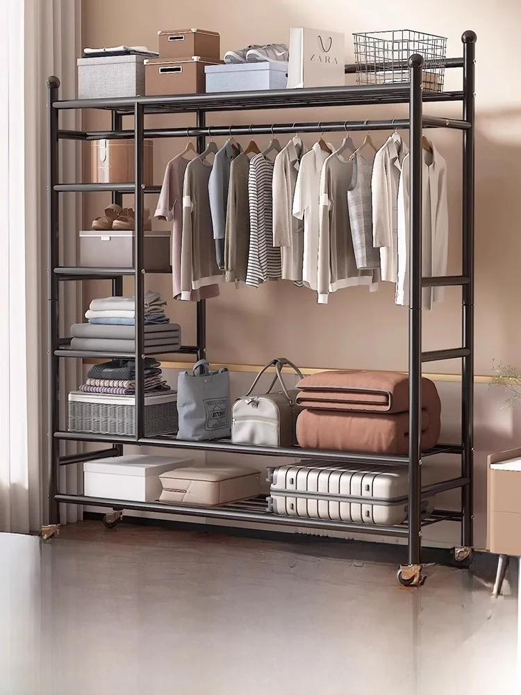 

Indoor Floor-Mounted Clothes Drng Ra Bedroom Home Simple Indoor Balcony Clothes Storage Hanger Coat Ra Multi-Functional...