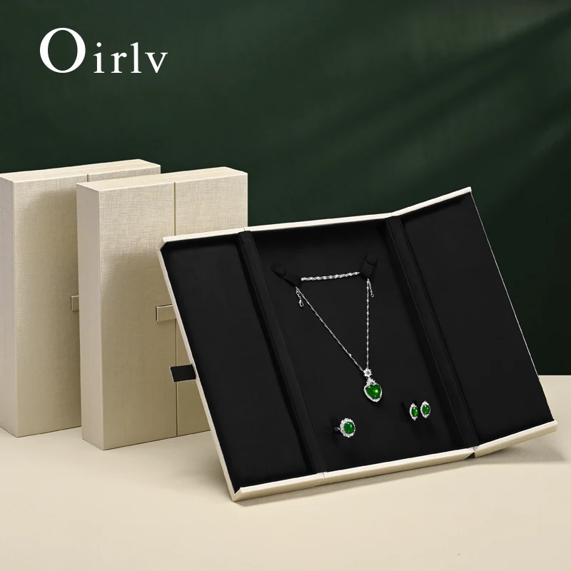 

Oirlv Luxury Jewelry Box Set with Ring, Necklace, Earring, and Pendant Storage Compartments Jewelry Gift Packaging Boxes