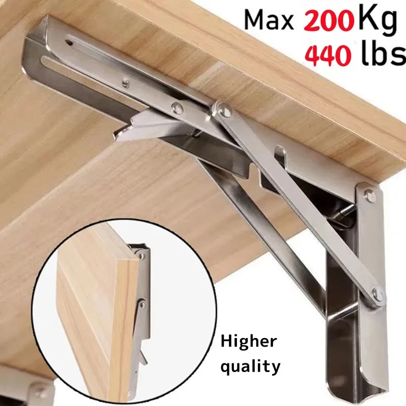 Heavy Support Hardware 2Pcs 8/10/12/14Inch Adjustable Wall Mounted Triangle Folding Angle Bracket Bench Table Shelf Furniture