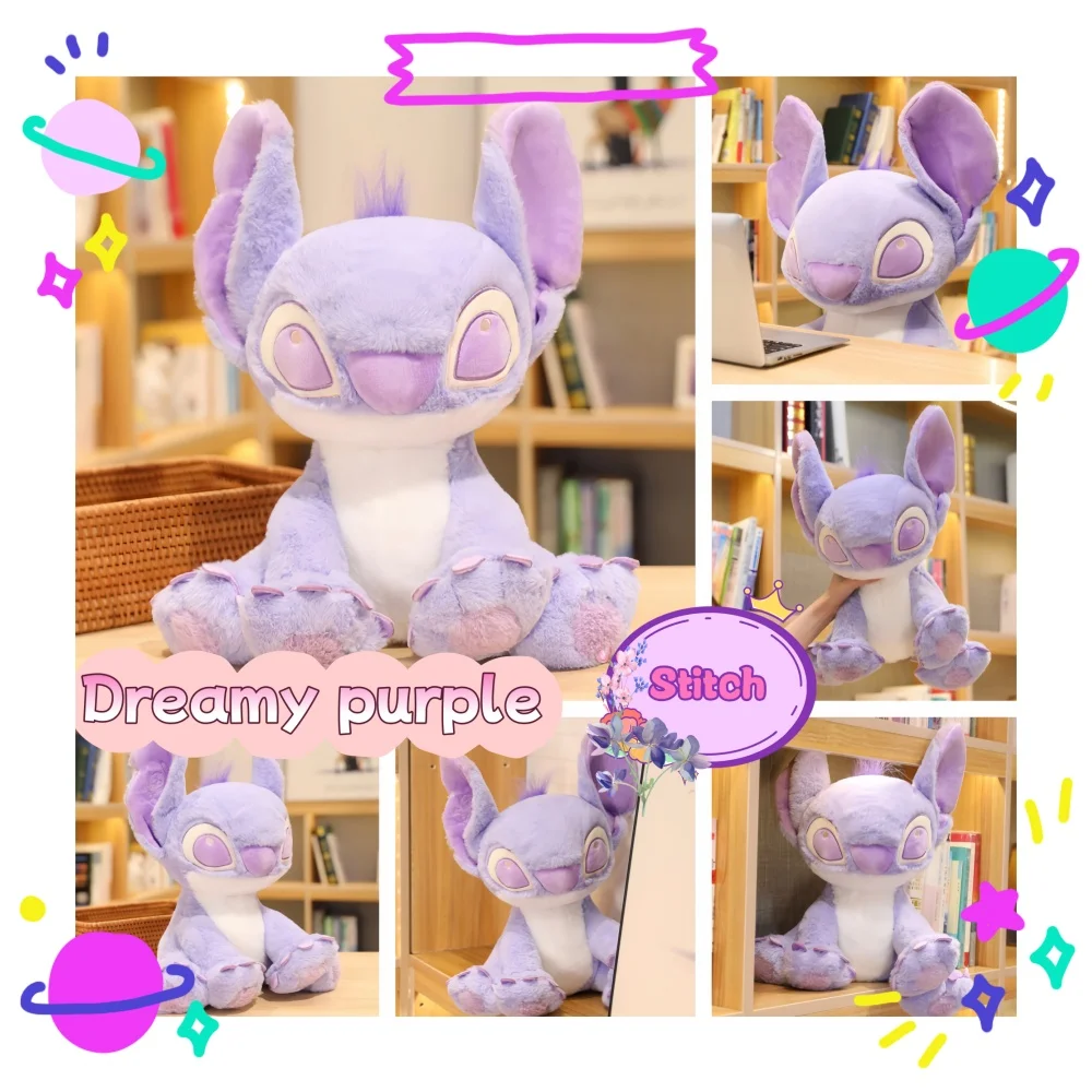 

Новая плюшевая игрушка Stitch Lilo Kawaii, фантастическая фиолетовая игрушка, милая милая подушка, кукла, мягкий подарок для детей