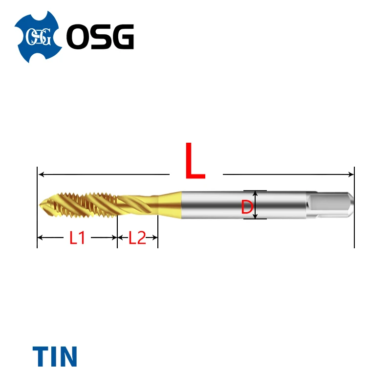 1PCS Japan OSG Spiral Fluted Tap Without/TIN/DLC/TICN coating M12 M14 M15 M16 M18 M20 M22 M24 M26 M27 M30 For Blind Hole Tapping