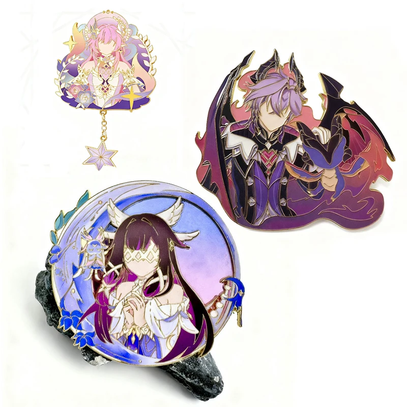 Gneshin Impact Durin Badges Cosplay Anime Columbina Damselette Costumes Pin Honkai Cyrene Kawaii Brooches Friend Gift Home Decor