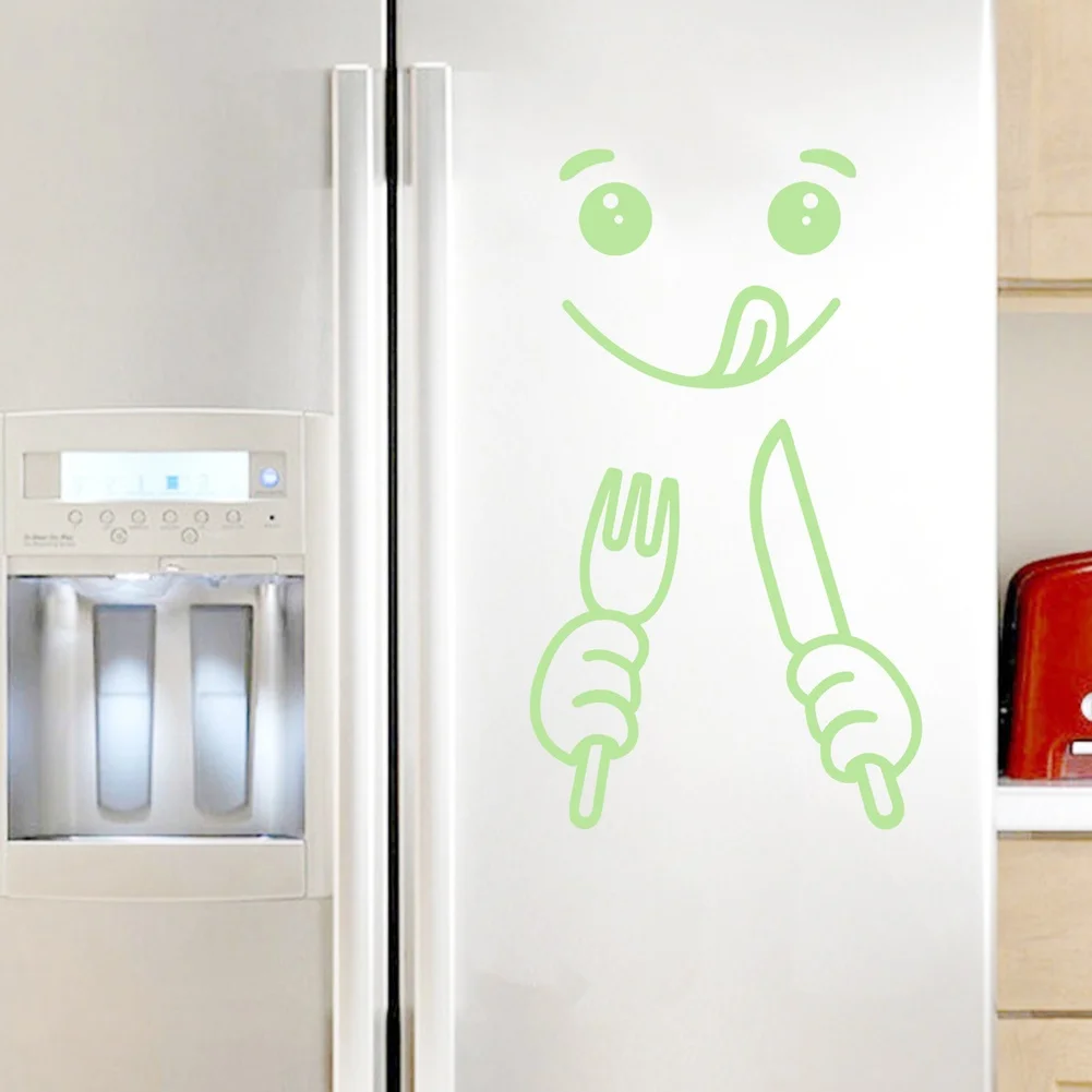 Refrigerator Glow Decals with Expressive Designs That Illuminate in Low Light for Home Interior Decoration PVC