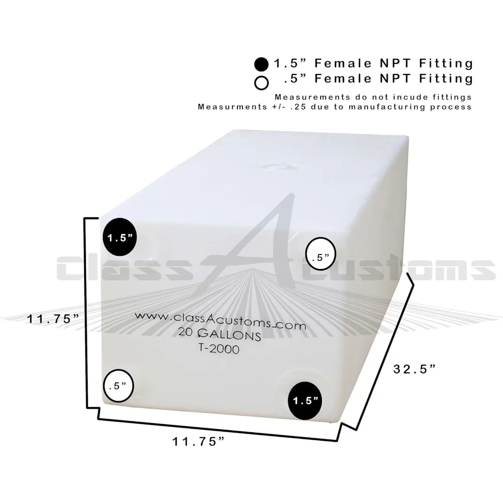 RV Dual Water Storage System - 20 Gallon Fresh & 25 Gallon Grey Tank Combo