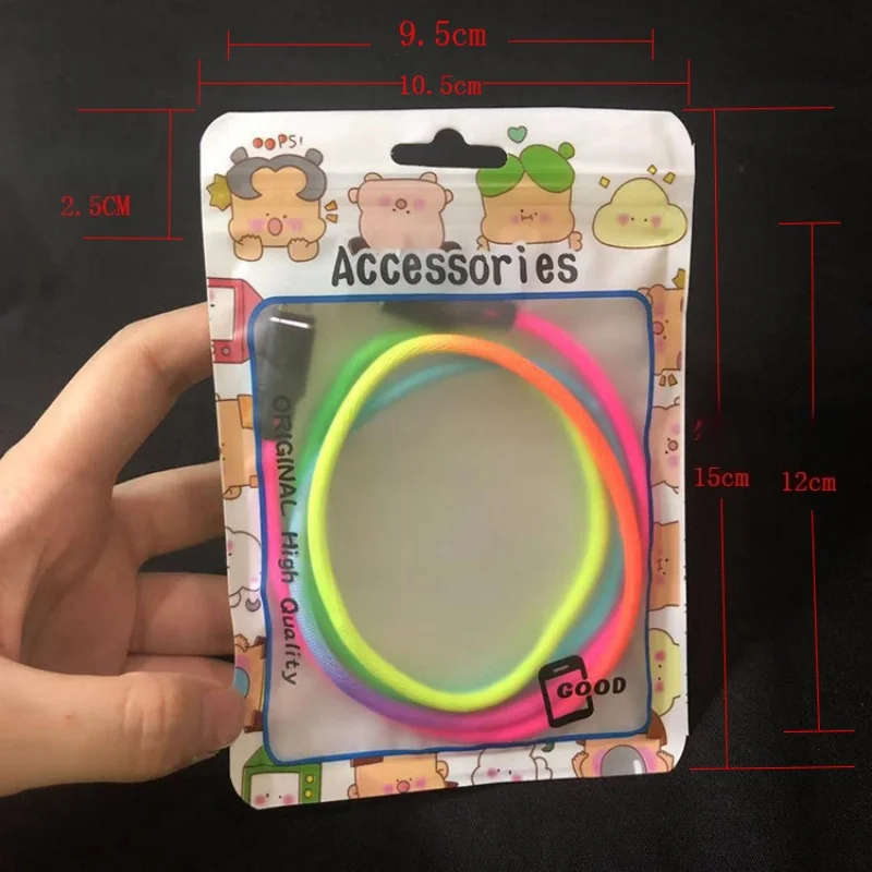 

300pcs Transparent Window Hanging Slot Retail Packing Bags for USB Data Cord Charger Cell Phone Accessories Resealable Bag a7