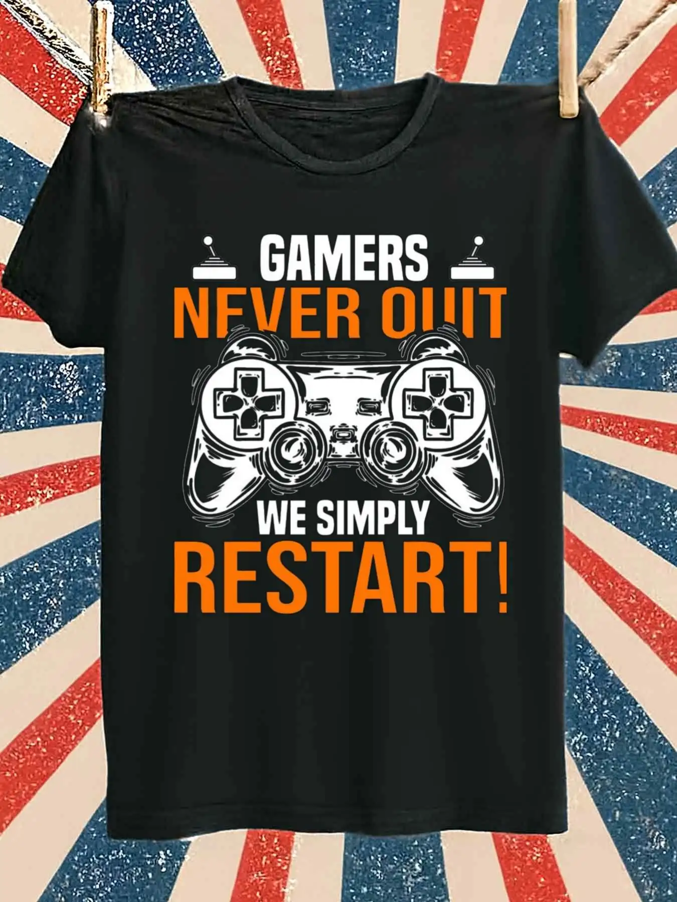 

Restart Gamers Tee Game Console Graphic T-Shirt 100% Cotton O-Neck Short Sleeve Summer Casual Mens T-shirt Streetwear