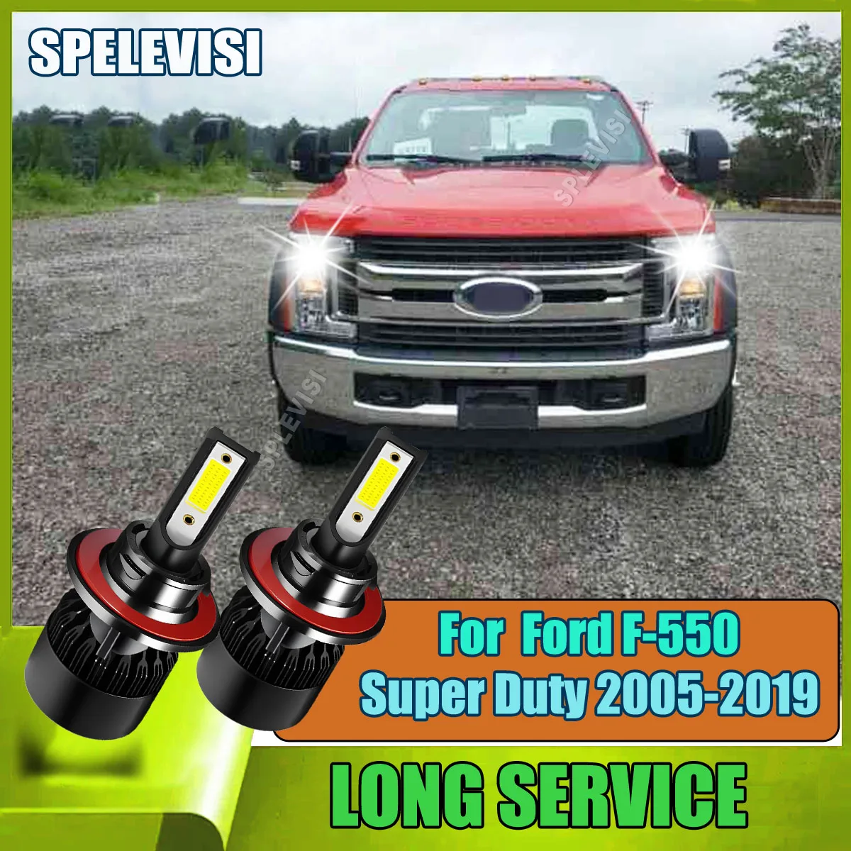 

LED Head Lamps Front Headlight 6000K For Ford F-550 Super Duty 2005-2019 2006 2007 2008 2009 2010 2011 2012 2013 2014 2015 2016