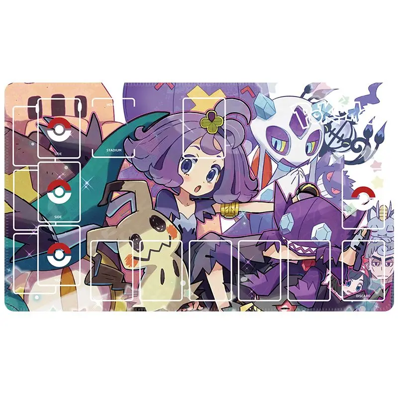 Pokemon PTCG Anime Pikachu Mimikyu Mew Anime Anti-slip Game Table Mat Dedicated Game Battle Card Mat Gift Toy